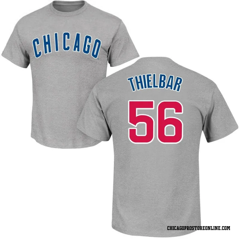 Gray Men's Caleb Thielbar Chicago Cubs Roster Name & Number T-Shirt