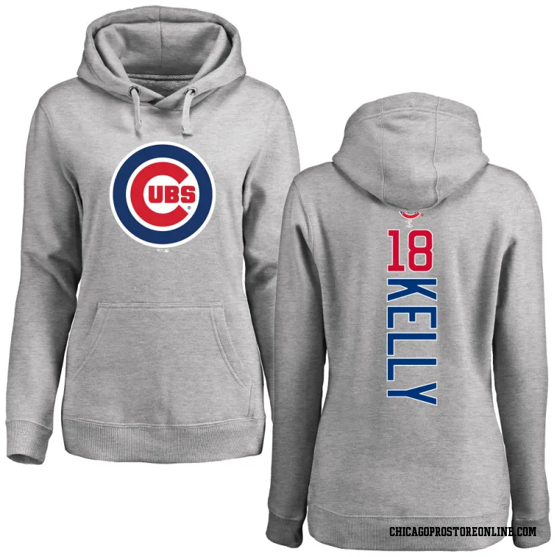 Women's Carson Kelly Chicago Cubs Ash Backer Pullover Hoodie