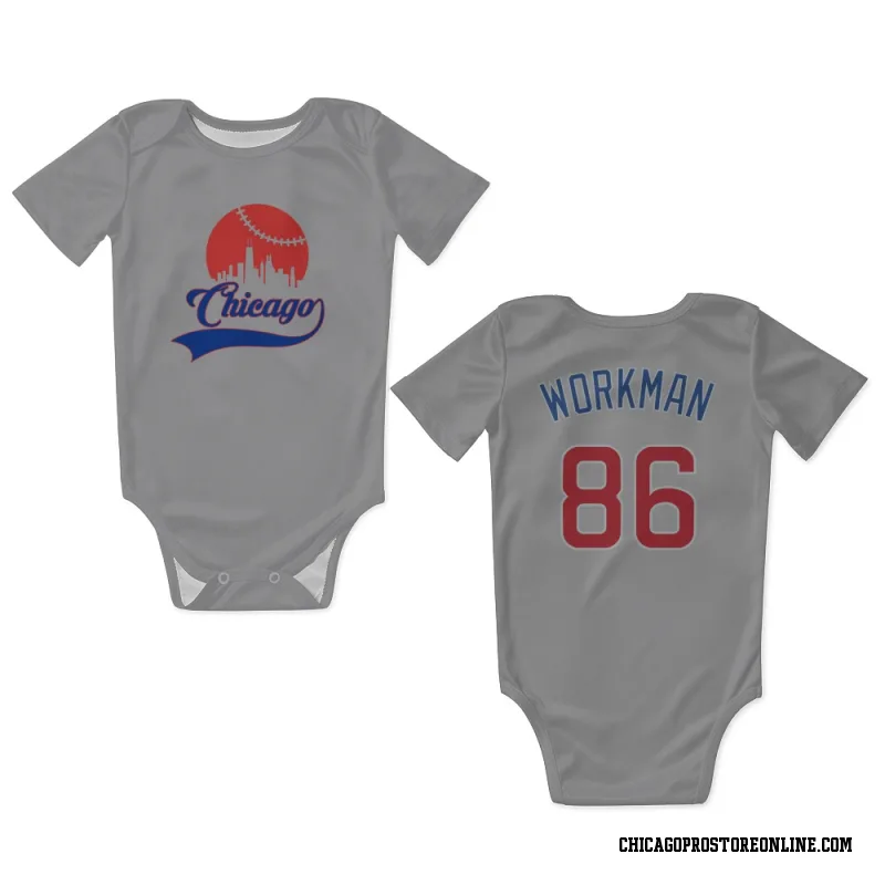 Gray Chicago Cubs  Gage Workman  Newborn & Infant Bodysuit